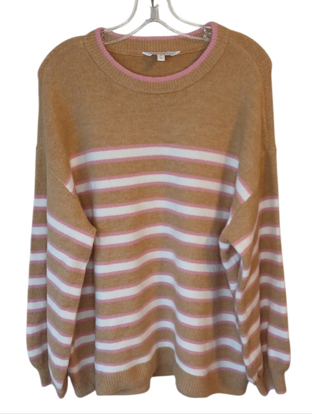 Crown & Ivy Striped Crewneck Sweater Size Medium